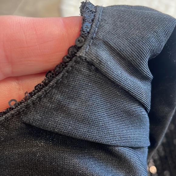 EXPRESS formal / evening cocktail black sequins dress cap sleeve lined SM - Picture 11 of 11